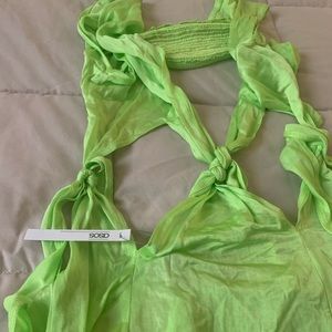 ASOS Neon green slinky beach maxi